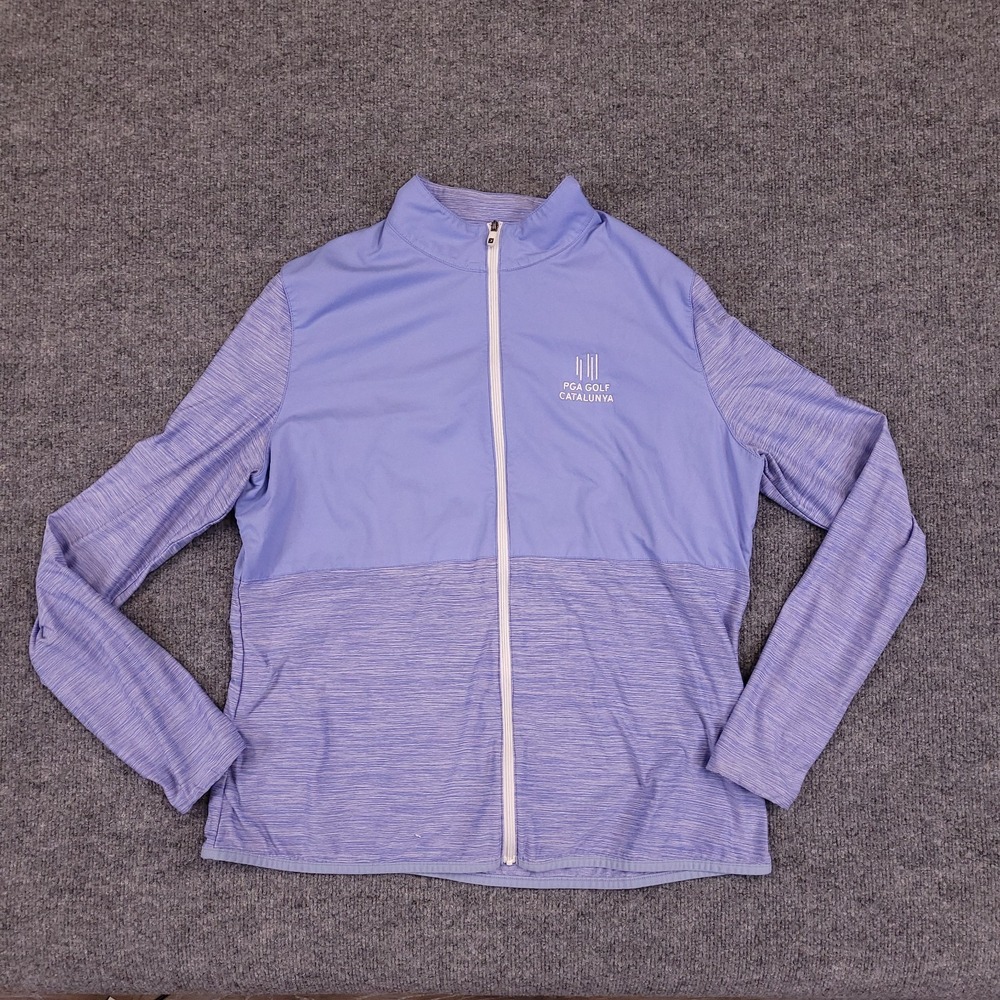 FootJoy Full Zip Jacket Womens L Purple Heather Golf Stretch *Tour Logo